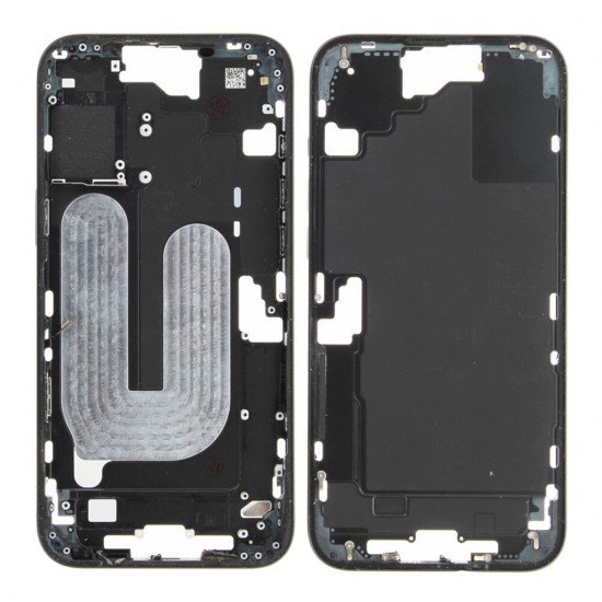 Rear cover excl. small parts (Pulled A) - Black, For iPhone 16 Plus