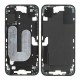 Rear cover excl. small parts (Pulled A) - Black, For iPhone 16 Plus