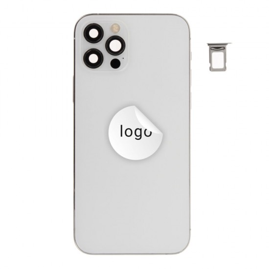 Rear cover excl. small parts (Pulled A) - Silver, For iPhone 12 Pro