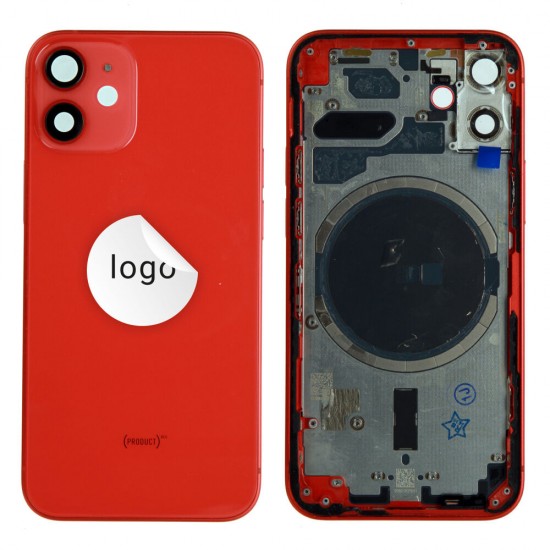 Rear cover excl. small parts (Pulled A) - Red, For iPhone 12 mini