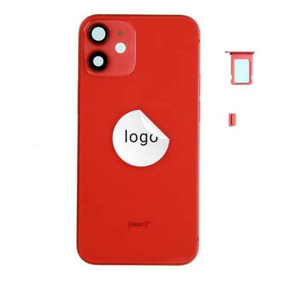 Rear cover excl. small parts (Pulled A) - Red, For iPhone 12 mini