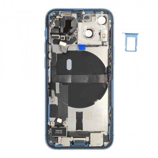 Rear cover incl. small parts (Pulled B) - Blue, For iPhone 13 mini