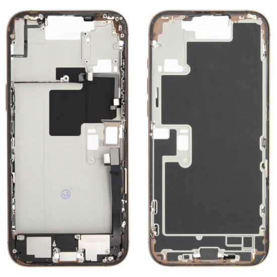 Middle frame incl. small parts (Pulled A)  - Desert Titanium, For iPhone 16 Pro Max