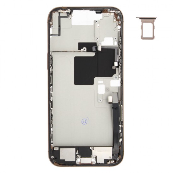 Middle frame incl. small parts (Pulled A)  - Desert Titanium, For iPhone 16 Pro Max