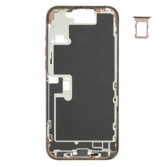 Middle frame incl. small parts (Pulled A)  - Desert Titanium, For iPhone 16 Pro Max
