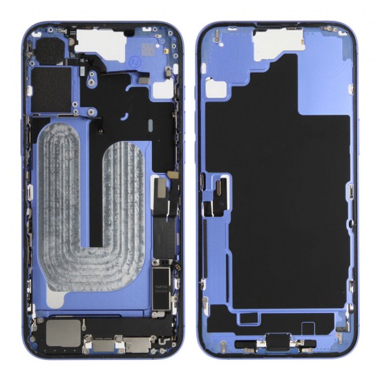 Middle frame incl. small parts (Pulled B) - Blue, For iPhone 16 Plus Middle frame incl. small parts (Pulled B) - Blue, For iPhone 16 Plus