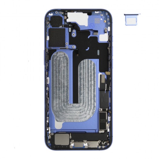 Middle frame incl. small parts (Pulled B) - Blue, For iPhone 16 Plus Middle frame incl. small parts (Pulled B) - Blue, For iPhone 16 Plus