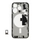 Middle frame incl. small parts (Pulled B)  - Grey, For iPhone 15 Pro