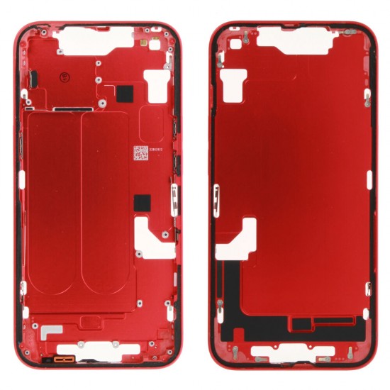 Middle frame excl. small parts (Pulled A) - Red, For iPhone 14 Middle frame excl. small parts (Pulled A) - Red, For iPhone 14