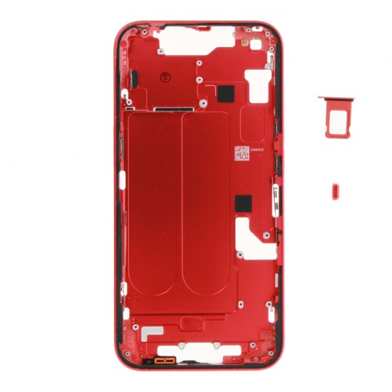 Middle frame excl. small parts (Pulled A) - Red, For iPhone 14 Middle frame excl. small parts (Pulled A) - Red, For iPhone 14