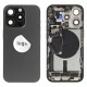 Rear cover incl. small parts (Pulled A) - Black, For iPhone 15 Pro