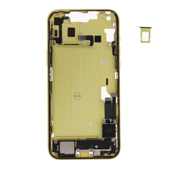 Middle frame incl. small parts (Pulled C) - Yellow, For iPhone 14 Plus Middle frame incl. small parts (Pulled C) - Yellow, For iPhone 14 Plus