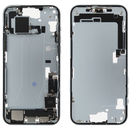 Middle frame incl. small parts (Pulled C) - Blue, For iPhone 15 Plus Middle frame incl. small parts (Pulled C) - Blue, For iPhone 15 Plus