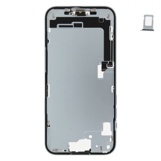 Middle frame incl. small parts (Pulled C) - Blue, For iPhone 15 Plus Middle frame incl. small parts (Pulled C) - Blue, For iPhone 15 Plus