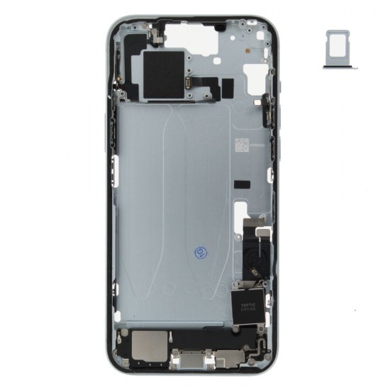 Middle frame incl. small parts (Pulled C) - Blue, For iPhone 15 Plus Middle frame incl. small parts (Pulled C) - Blue, For iPhone 15 Plus