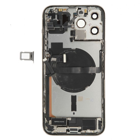 Rear cover incl. small parts (Pulled B) - Silver, For iPhone 13 Pro Max