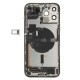 Rear cover incl. small parts (Pulled B) - Silver, For iPhone 13 Pro Max