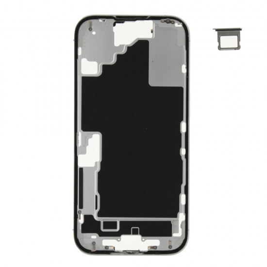 Middle frame excl. small parts (Pulled A)  - White, For iPhone 16 Plus