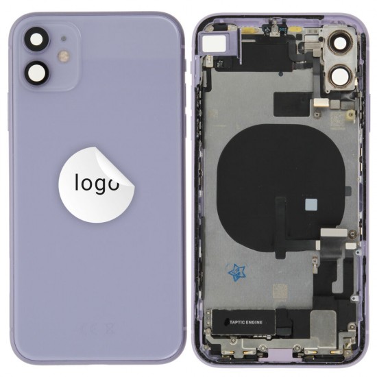 Rear cover incl. small parts (Pulled B) - Purple, For iPhone 11 Rear cover incl. small parts (Pulled B) - Purple, For iPhone 11